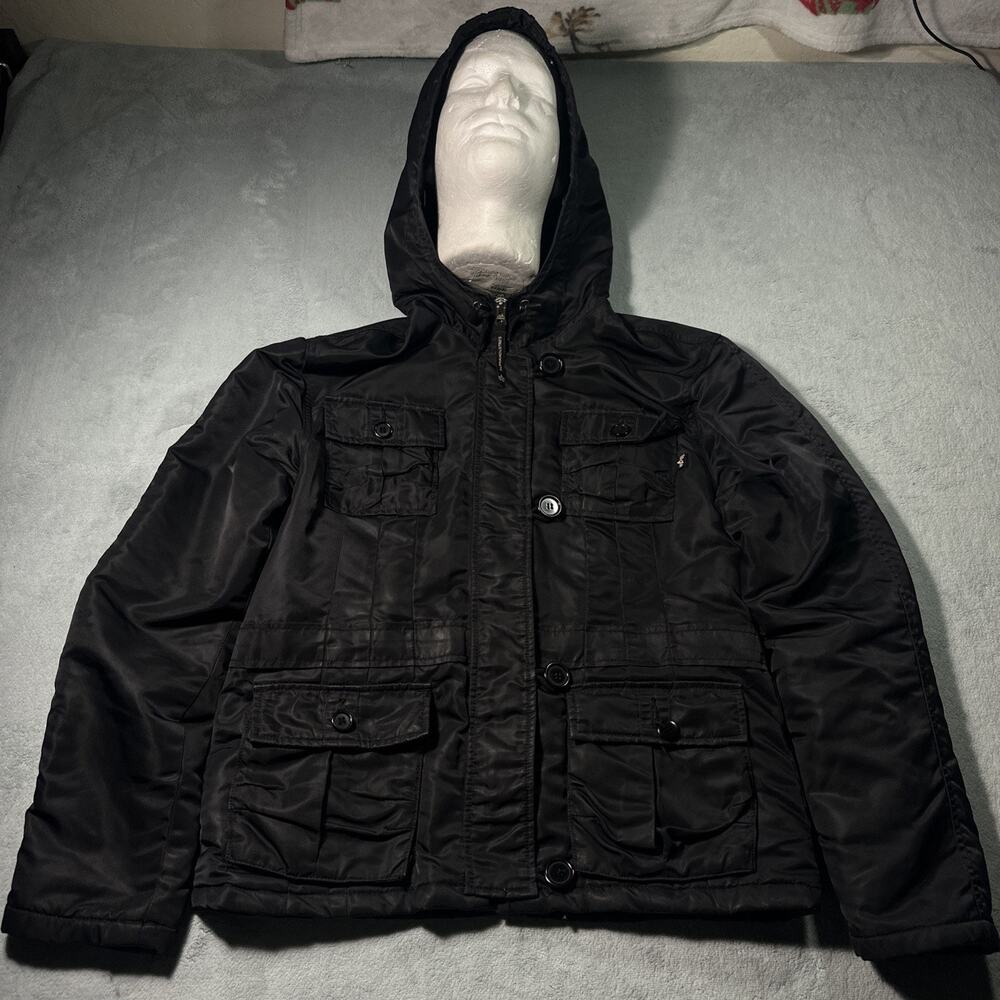 Y2k 2000s Alpha Industries N-3B Parka Hooded Jacket Womens Medium Snorkel Antler